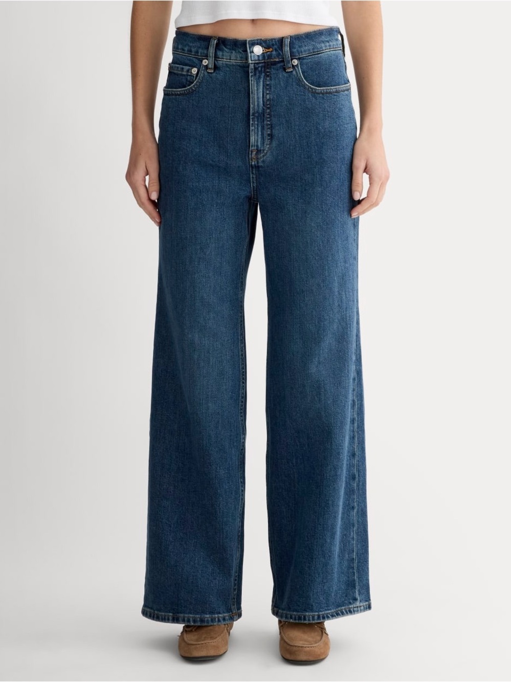 Everlane The Way-High Sailor Jeans Women 26 Regular Blue High Rise Wide Leg